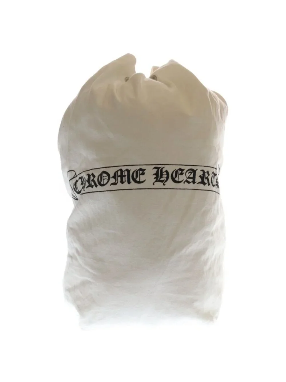 Chrome Hearts Scroll Label Logo Print Laundry Bag Nap Sac White
